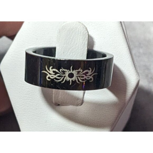 Other - Black Stainless Steel Tribal Sun Design 316L Ring Size 10 1/2